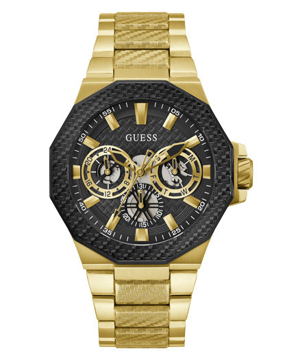 GUESS – Indy hodinky, Černá, Zlatá barva