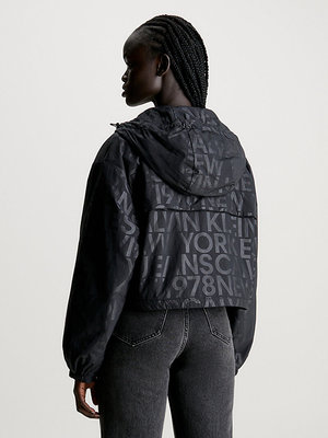 Short Hooded bunda – Calvin Klein Jeans, Černá barva Ženy