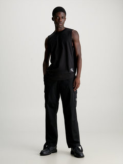 Luxusní Monologo Badge top, Černá barva, XS, S, M, L, XL, XXL