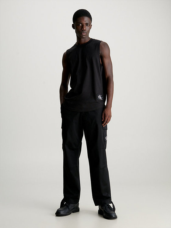 Luxusní Monologo Badge top, Černá barva, XS, S, M, L, XL, XXL