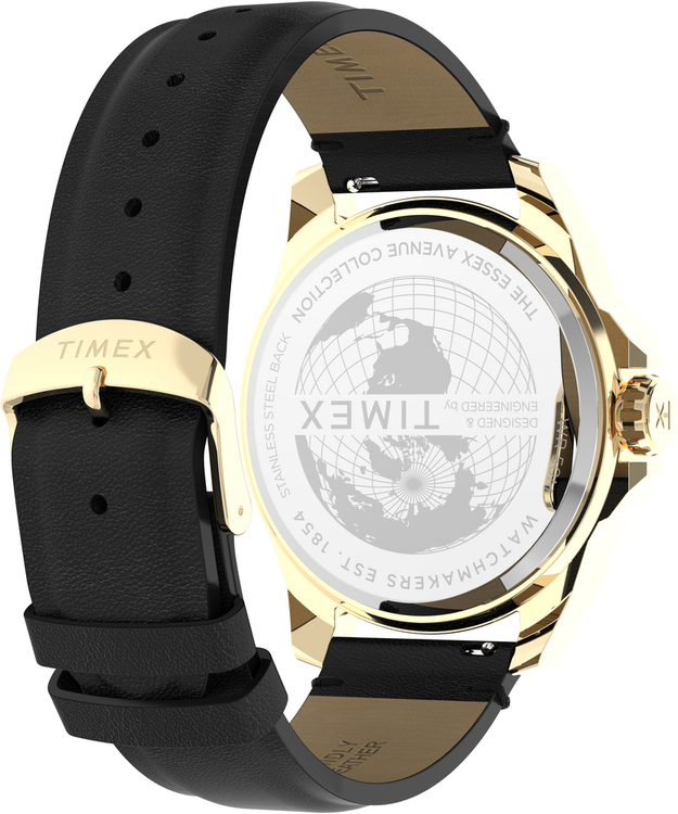 Módní Essex hodinky, Černá, Zlatá barva, 2024