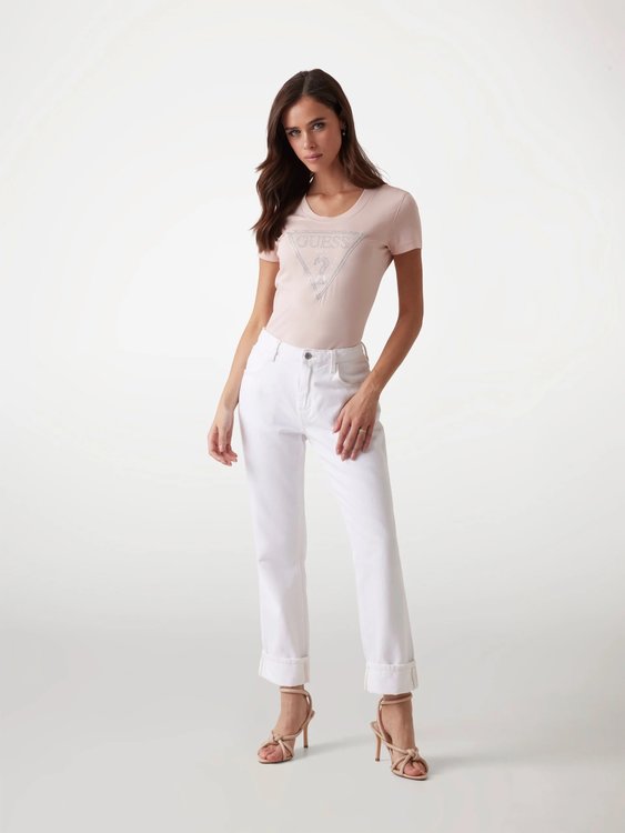 Luxusní Shiny Triangle triko, Růžová barva, XS, L