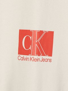 Calvin Klein Jeans, Béžová barva Two tone mikina 2