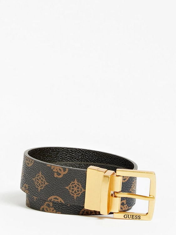 Guess – Reversible pásek, Hnědá barva