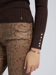 Luxusní Bettie svetr, Hnědá barva, XS, S, M, L