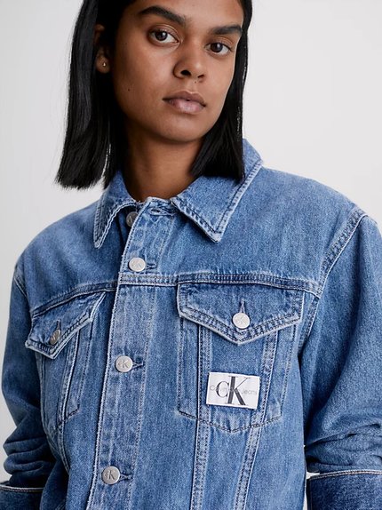 Módní Trucker šaty, Modrá barva, 2023