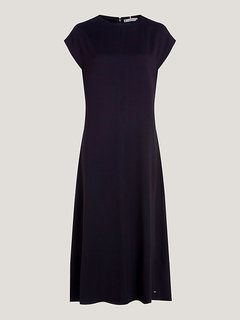 Viscose Twill šaty Navy barva Ženy