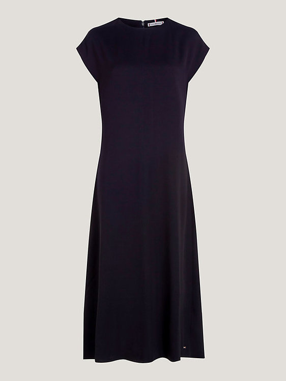 Viscose Twill šaty Navy barva Ženy