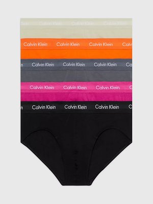 Calvin Klein Underwear – Cotton Stretch slipy 5ks, Černá, Oranžová, Růžová barva