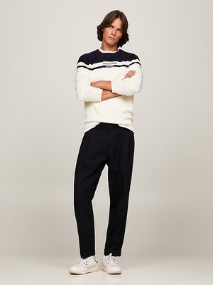 Colorblock Graphic svetr – Tommy Hilfiger, Krémová, Modrá barva Muži