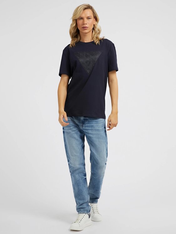 Módní Shiny Gel Triangle triko, Modrá barva, 2024