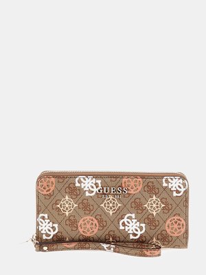 GUESS – Eliette Logo velká peněženka, Hnědá barva