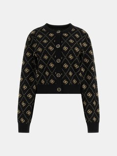 Sarah 4G svetr propínací Černá barva Ženy