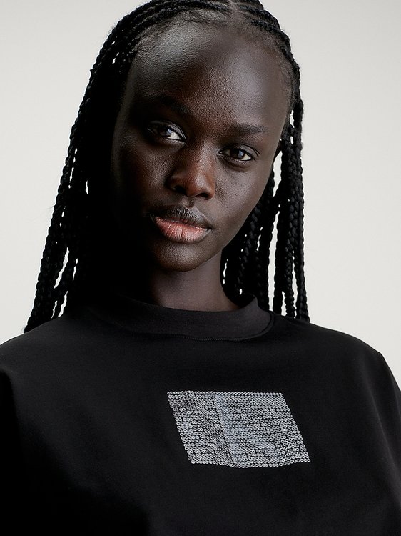 Luxusní Sequin triko, Černá barva, S, M, L