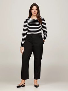 Slim Fit Straight kalhoty Černá barva Ženy