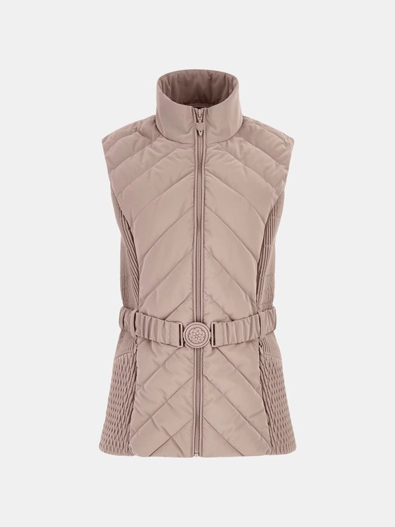 Luxusní Cassandra Belted vesta, Béžová, Hnědá, Krémová barva, S, M