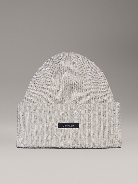 Calvin Klein Jeans – Wool Melange čepice, Béžová barva