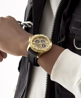 GUESS, Černá, Zlatá barva Majestic hodinky