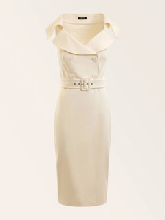 Audrey šaty Krémová barva Ženy