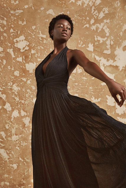 Módní Arper šaty, Černá barva, 2022