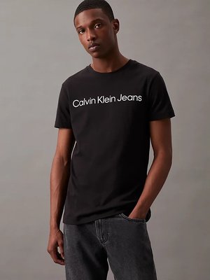 Calvin Klein Jeans – Core Institutional triko, Černá barva
