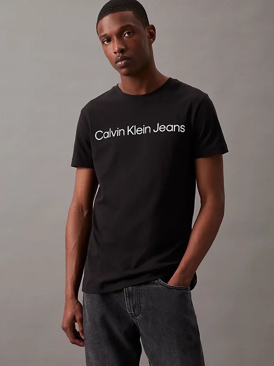 Calvin Klein Jeans – Core Institutional triko, Černá barva