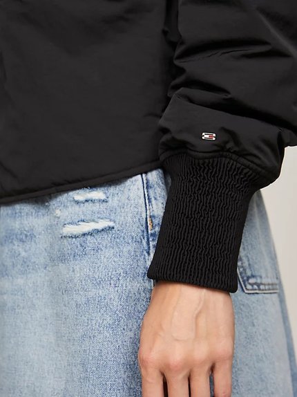 Módní Reversible bomber, Černá barva, 2024