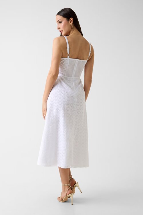 Sharon sangallo šaty – GUESS, Bílá barva Ženy