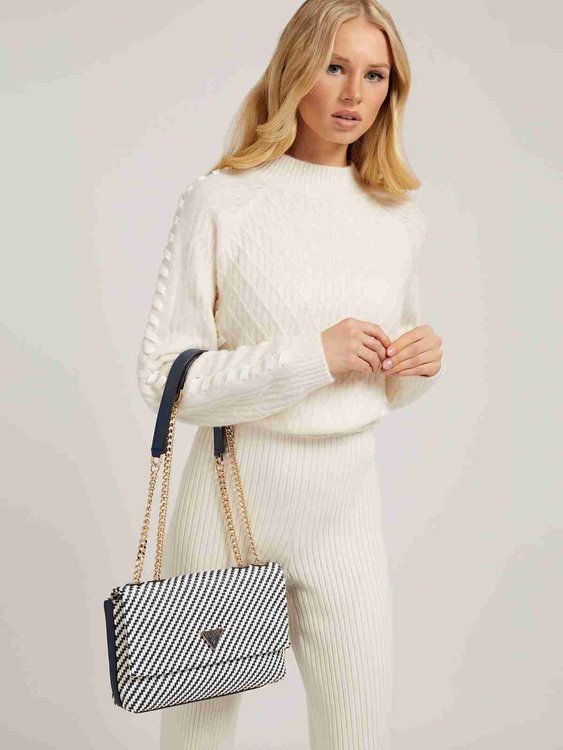 Guess, Bílá, Modrá barva Downtown Hassie crossbody