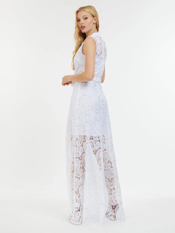 Creta šaty – Guess, Bílá barva Ženy