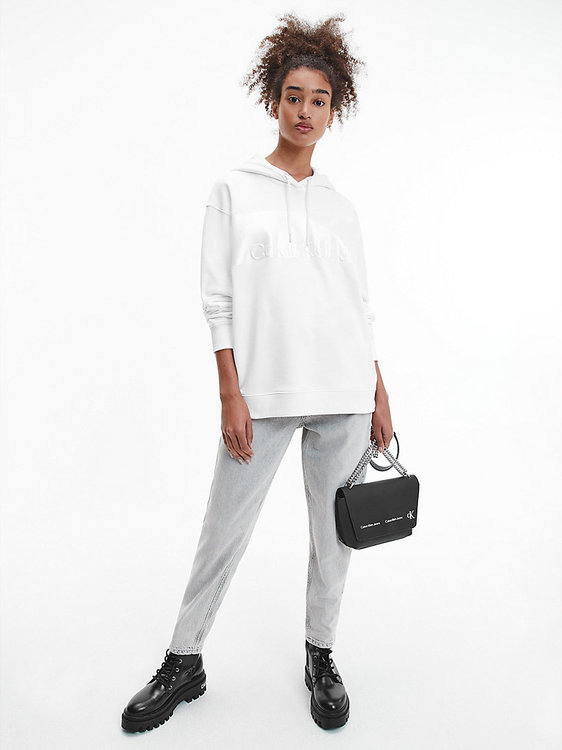 Módní Shiny logo mikina, Bílá barva, 2022