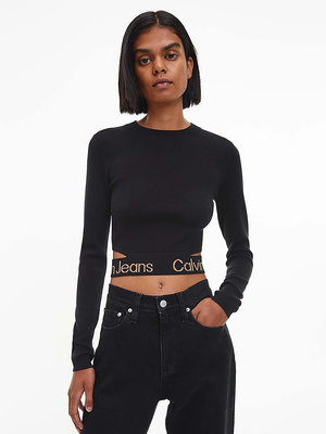 Waist logo svetr – Calvin Klein Jeans, Černá barva Ženy