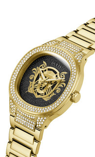 Luxusní Kingdom hodinky, Černá, Zlatá barva, UNI