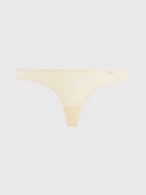 Calvin Klein Underwear – Sheer Marquisette tanga, Krémová barva