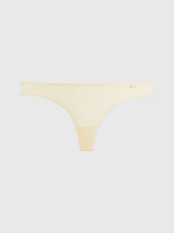 Calvin Klein Underwear – Sheer Marquisette tanga, Krémová barva