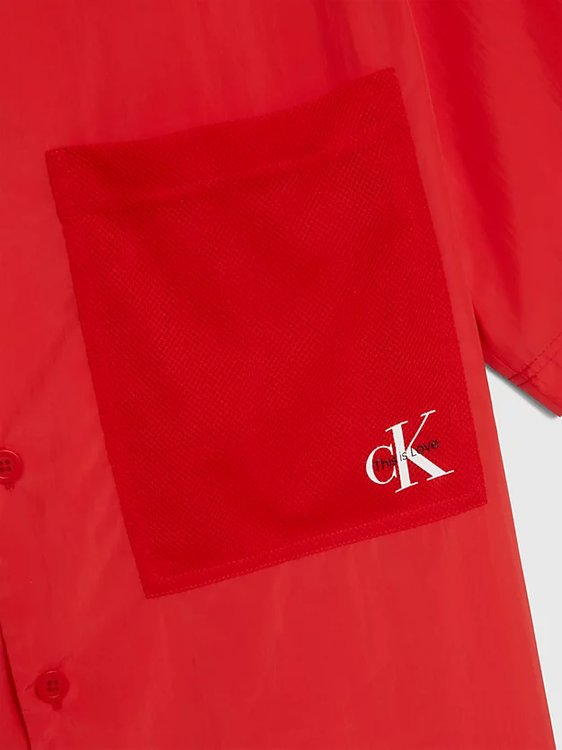 Woven košile Červená barva Muži