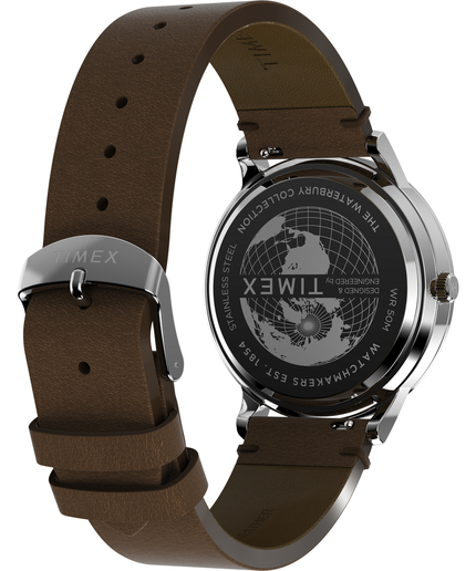 Módní Waterbury hodinky, Hnědá, Stříbrná barva, 2024