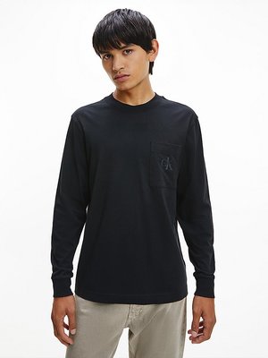 Calvin Klein Jeans – Tričko s dlouhým rukávem, Černá barva