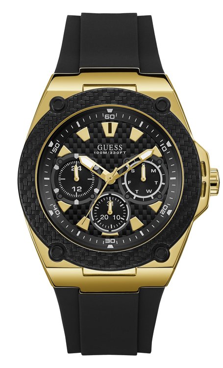 Guess – Hodinky Legacy, Černá, Zlatá barva
