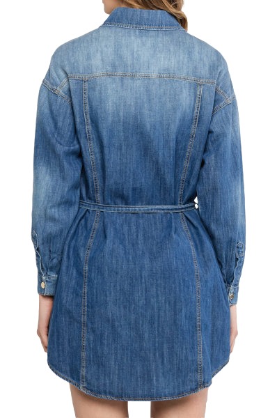 Luxusní Denimové šaty, Modrá barva, 38(XS), 40(S), 42(M), 44(L)