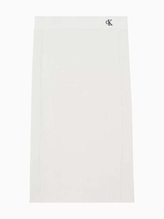 Knitted sukně Bílá, Krémová barva Ženy