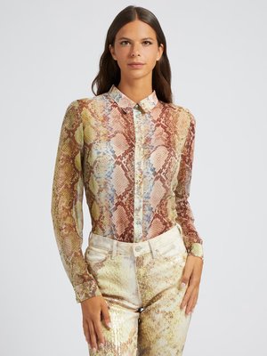 GUESS – Clouis košile, Béžová, Hnědá barva