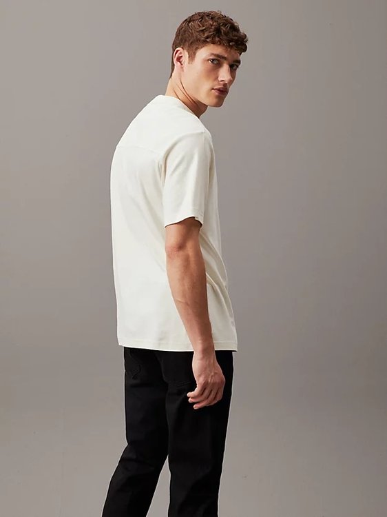 Shadow Embossed Logo triko – Calvin Klein, Krémová barva Muži