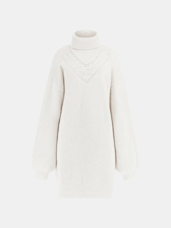 Bílá barva, Turtleneck Katie šaty