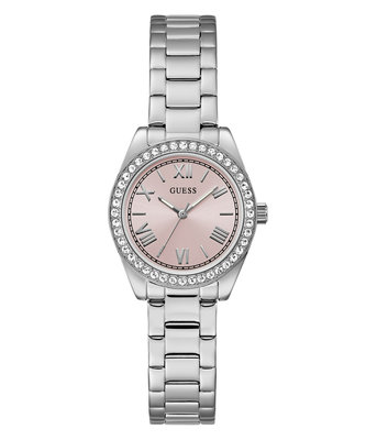 GUESS – Mini Luna hodinky, Růžová, Stříbrná barva