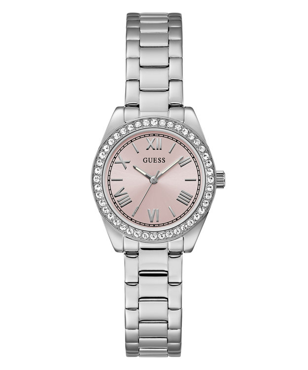 GUESS – Mini Luna hodinky, Růžová, Stříbrná barva