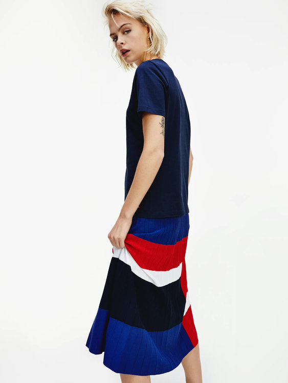 Módní TH Logo triko, Navy barva, 2020