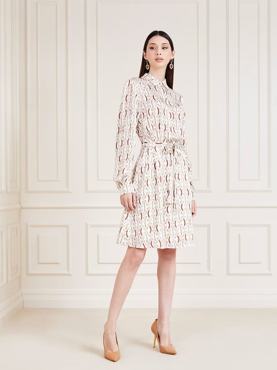 Marciano – Golden Monogram šaty, Béžová, Krémová barva