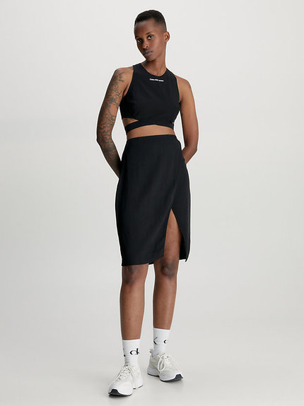 Módní Detail sukně, Černá barva, 2023