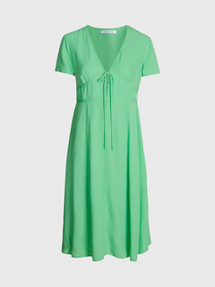 Crepe šaty Zelená barva Ženy